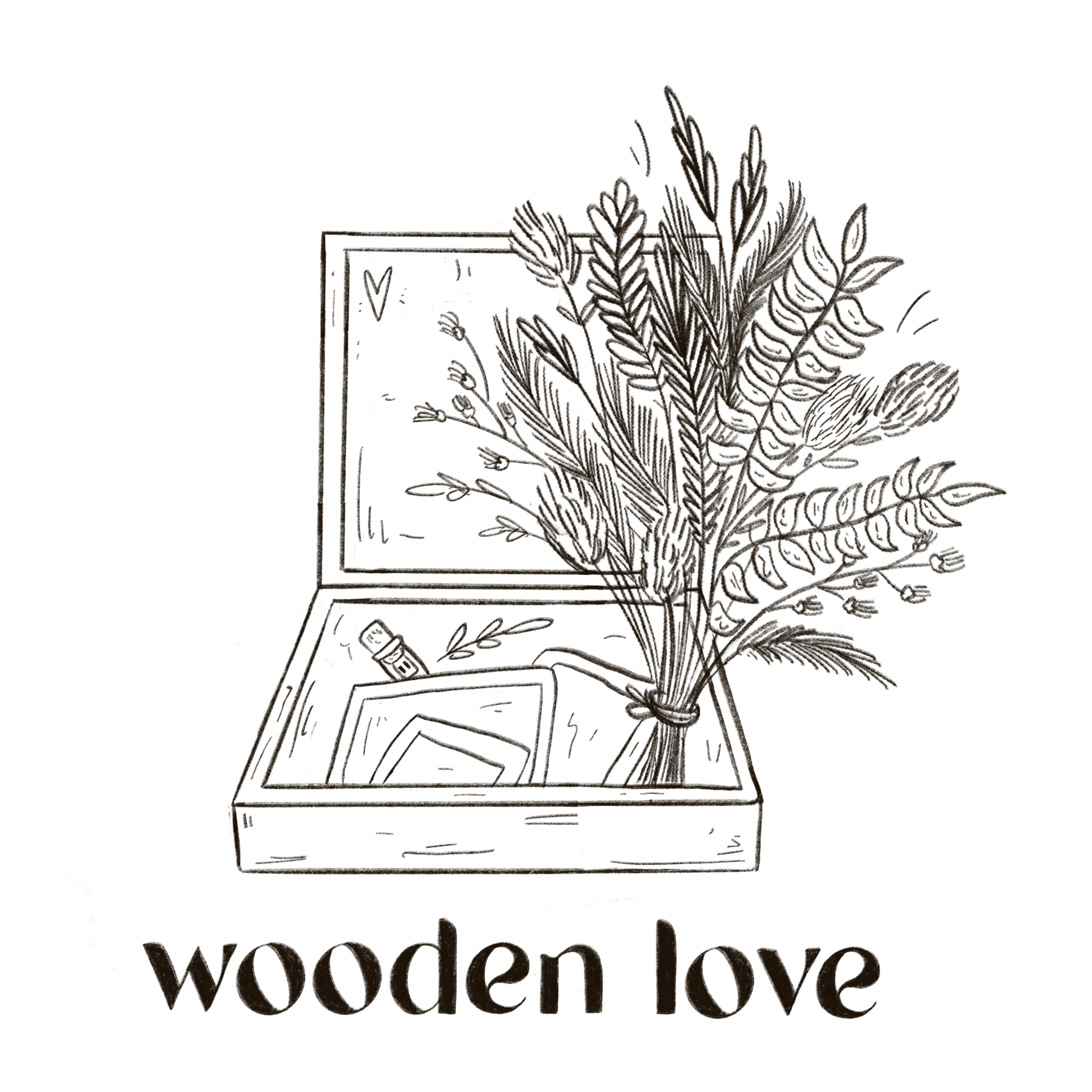 wooden love logo